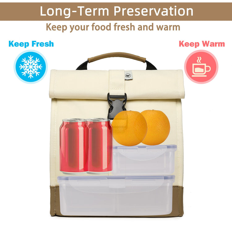 Insulated Lunch Bag Rolltop Lunch Box