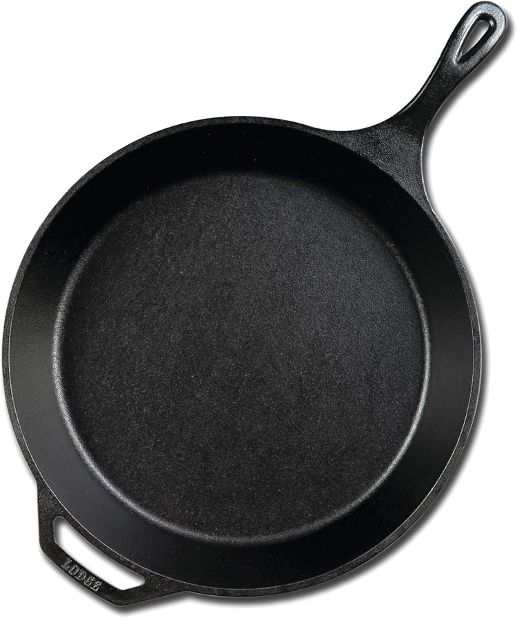 Lodge 15 Inch Cast Iron Pre-Seasoned Skillet – Signature Teardrop Handle - Use in the Oven, on the Stove, on the Grill, or Over a Campfire, Black - Nestoria