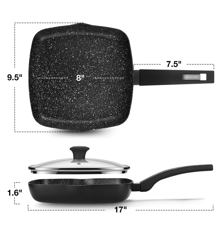 9.5 Inch Nonstick Grill Pan for Stove Tops