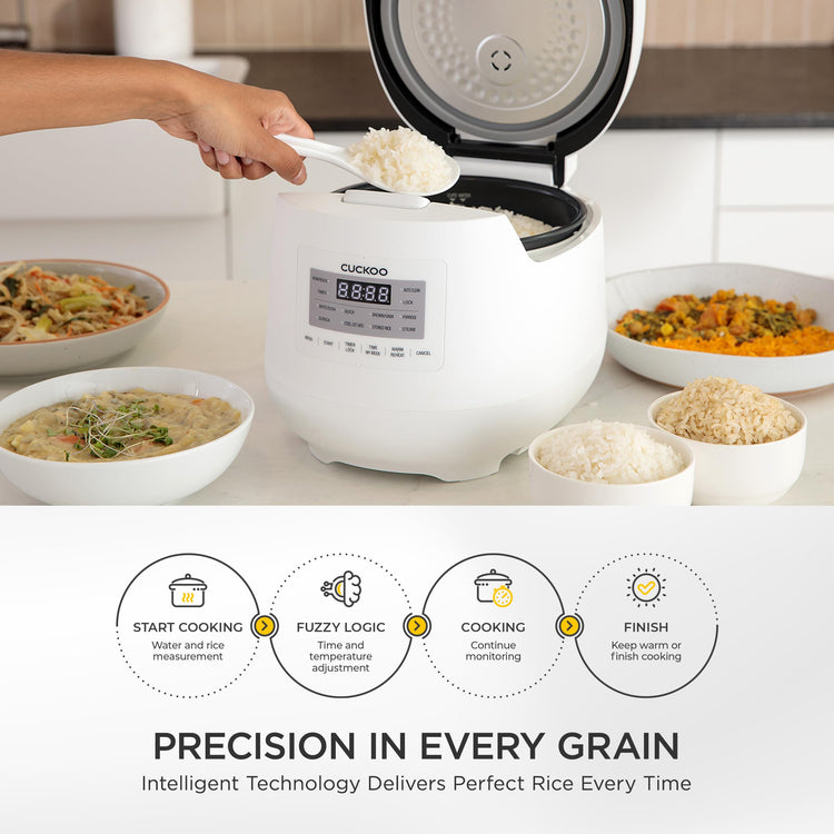 6-Cup / 1.5 Qt. (Uncooked) Micom Rice Cooker and Warmer, Steamer basket, 11 Operating Modes: White Rice, Brown Rice & More, Nonstick Inner Pot, Made in Korea, Small Rice Cooker, Multi Cooker, CR-0641F