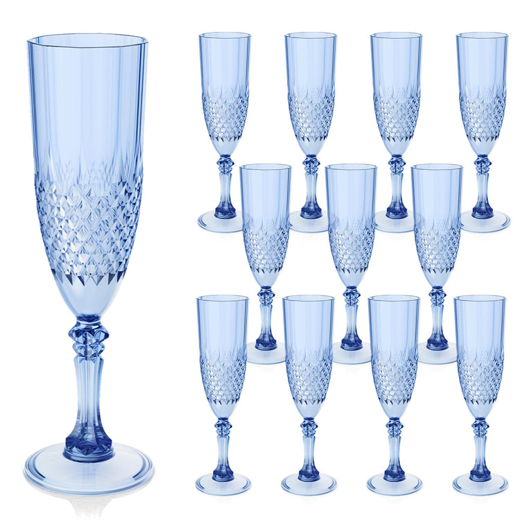12 Pack Plastic Champagne Flutes (24 Count)