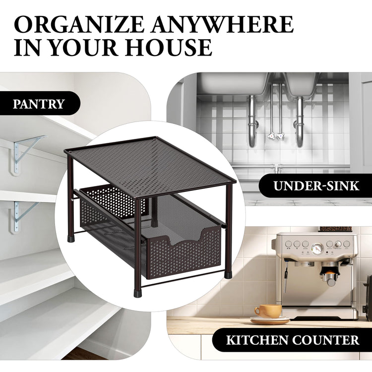 Stackable Under Sink Sliding Basket Drawer
