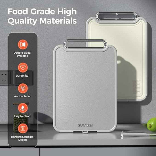 Stainless Steel Cutting Board for Kitchen, 2-in-1 Double-Sided Chopping Board, Food Grade Stainless Steel/PP, Easy to Clean, Large Size, Non-Slip, 16”×11”