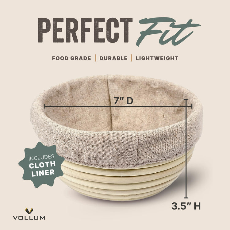 Banneton Bread Proofing Basket with Liner