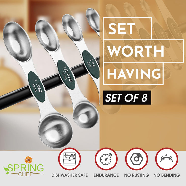 Stainless Steel Magnetic Measuring Spoons Set of 8 (8 Count)