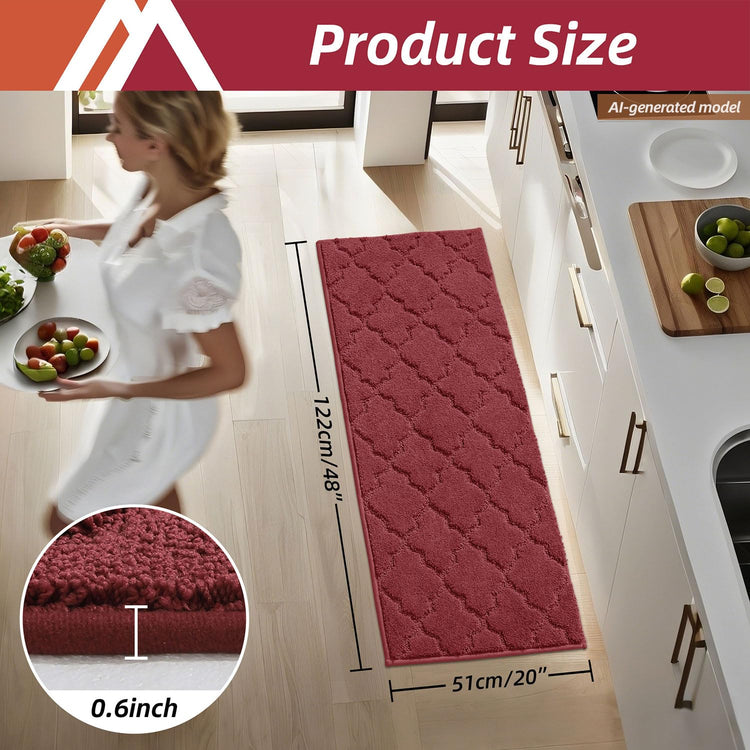 Kitchen Rugs Non Slip Washable 20"x48" (7 Sq Ft)