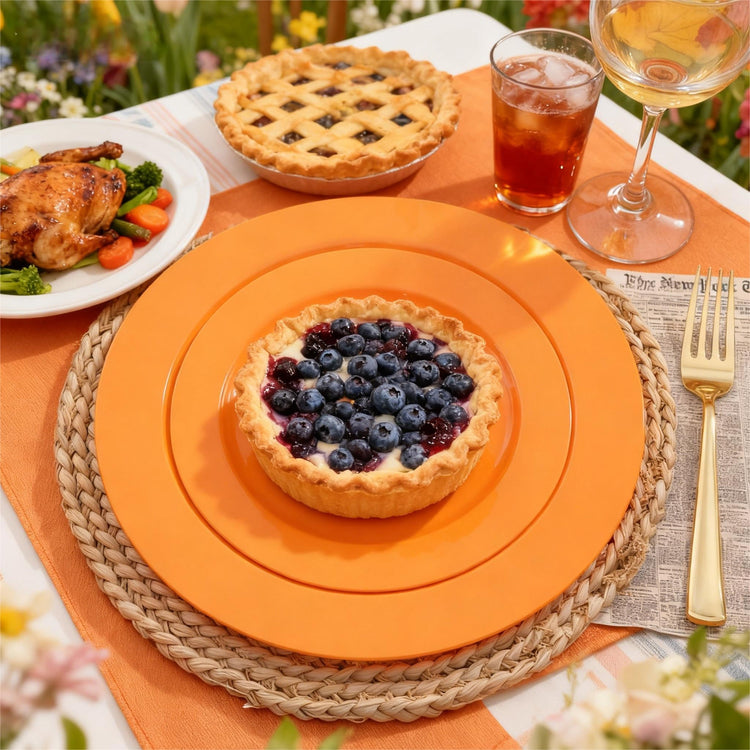 60PCS Orange Plates (60 Count)