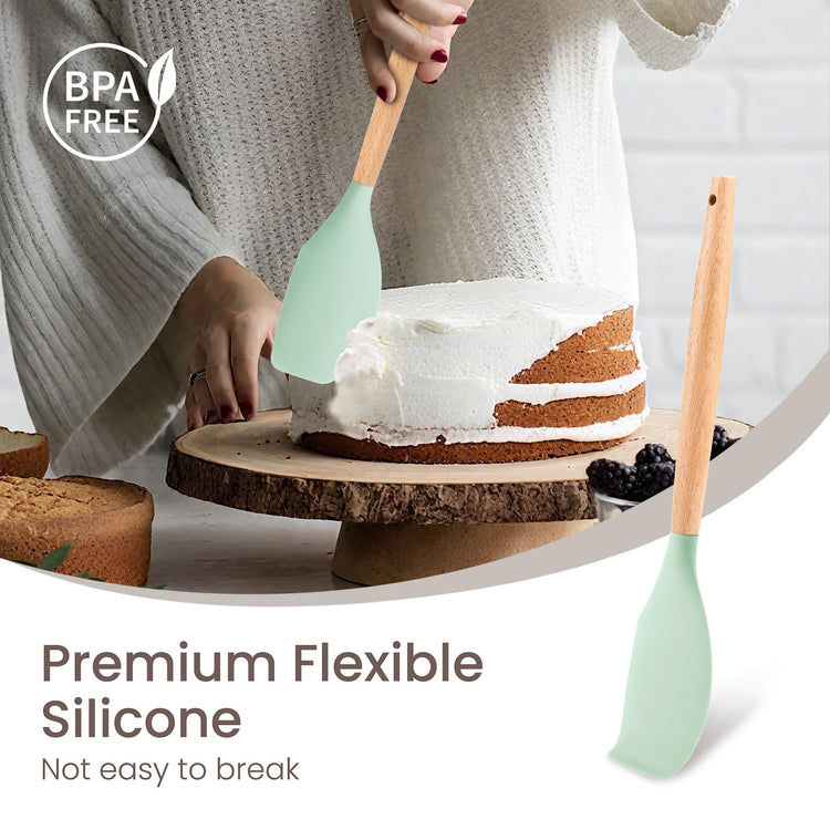 26 Piece Food Grade Silicone Kitchen Utensils Set with Wooden Handles (26 Count)