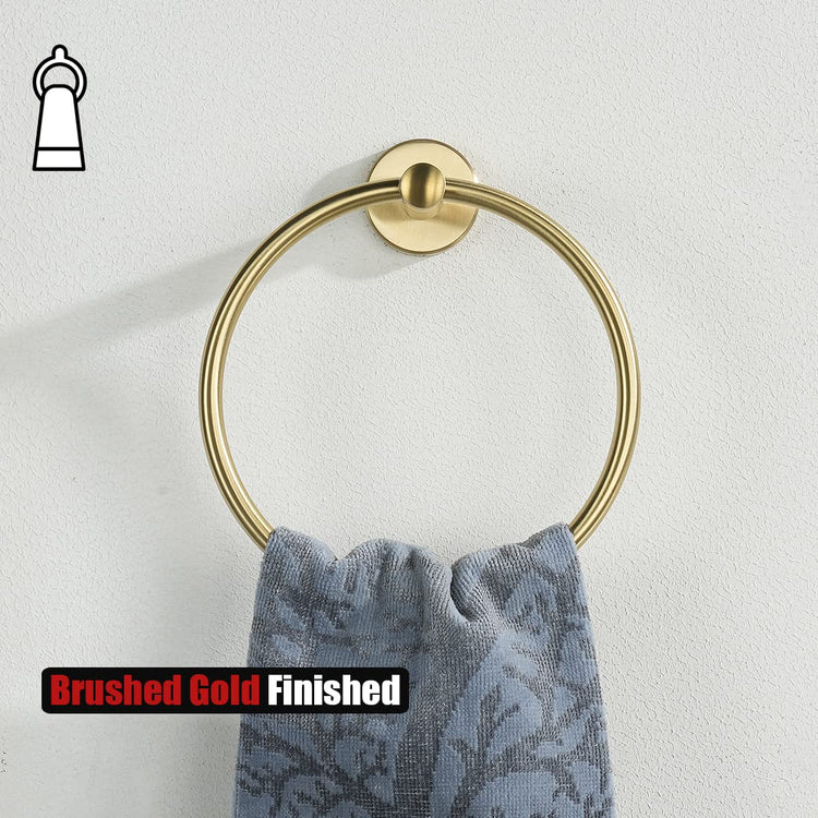 Towel Ring Brass Gold