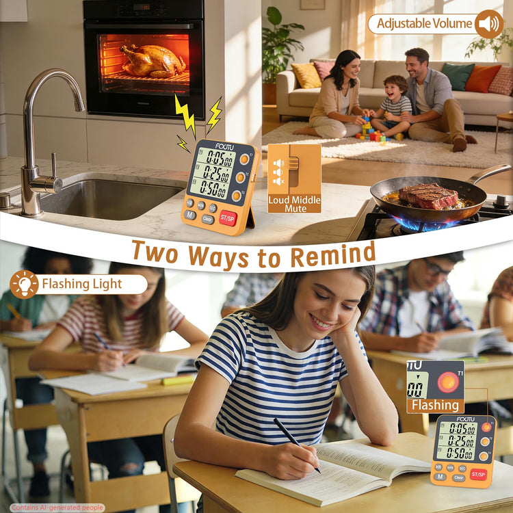Digital Dual Triple Kitchen Timer