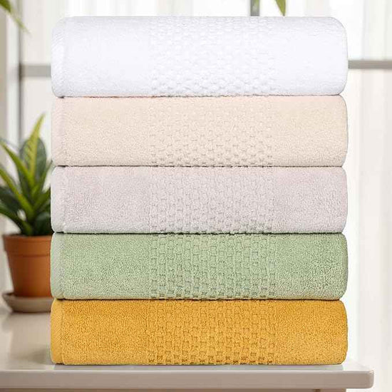 Superior Playa Zero Twist Cotton Medium Weight Towels, for Kitchen, Bathroom, Shower, Spa, Plush, Quick Dry, Ultra-Soft Towels, Bath Essentials, Waffle Textured, Absorbent Hand Towels, Set of 6, Gold
