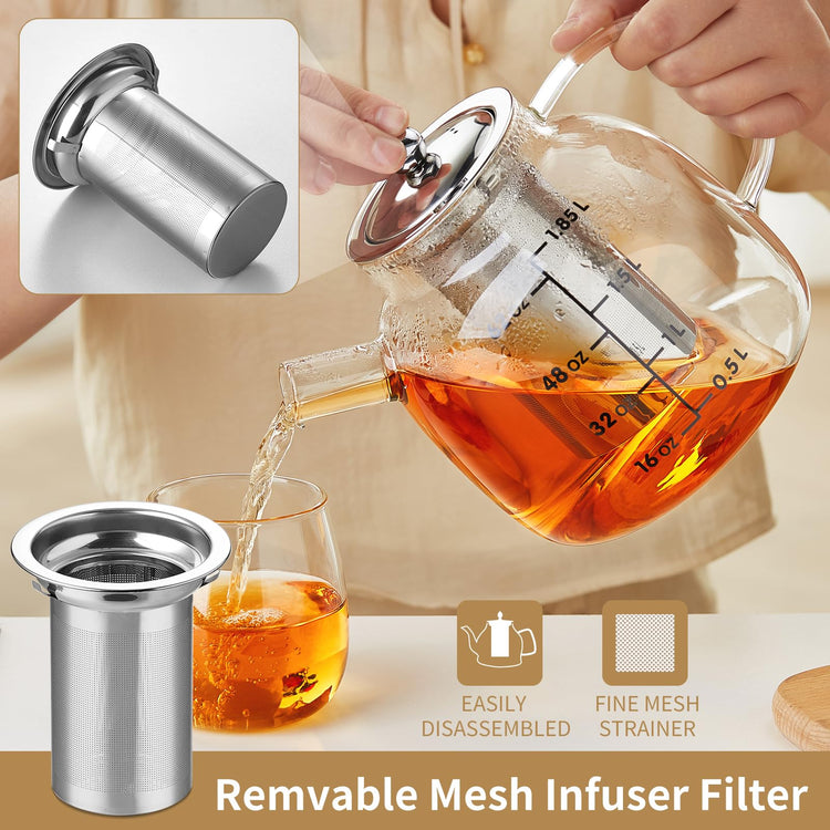 68OZ Glass Teapot Tea Pot With Infuser
