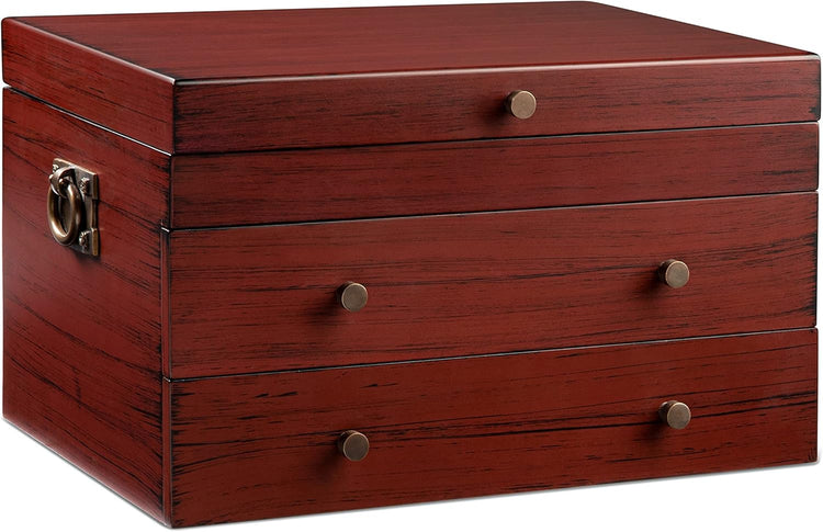Royalty Art Fine Silverware Storage Box with Pull Out Drawer, 15” x 11”, Large Kitchen Counter Organizer for Flatware and Utensils, Decorative Home Decor Without The Flatware