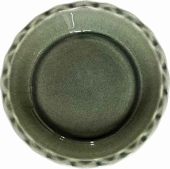 Emile Henry Made In France 175th ANNIVERSARY PIE DISH, GREEN/IVORY