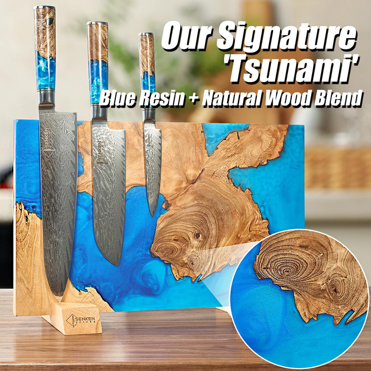 SENKEN "Tsunami" Extra Large Magnetic Knife Block (16 Count)