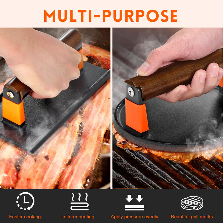 Cast Iron Burger Press Kit