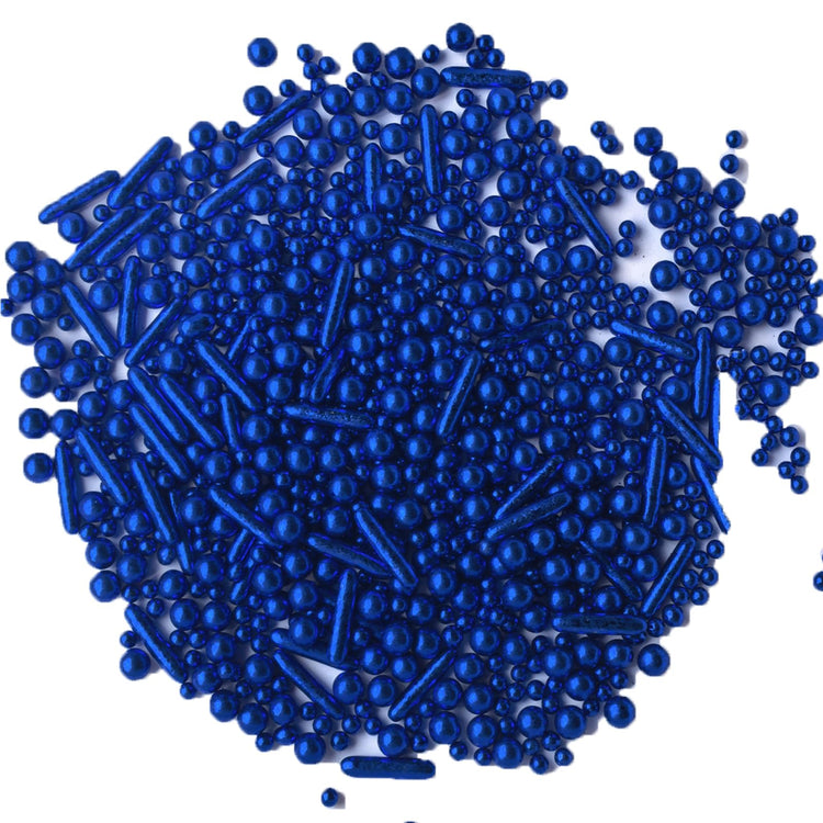 Sprinkles Blue Pearl Sugar Candy Mix Size Baking Cake Decorations Cupcake Toppers Celebrations Shaker Jar Wedding Shower Party (4.2 Ounce)