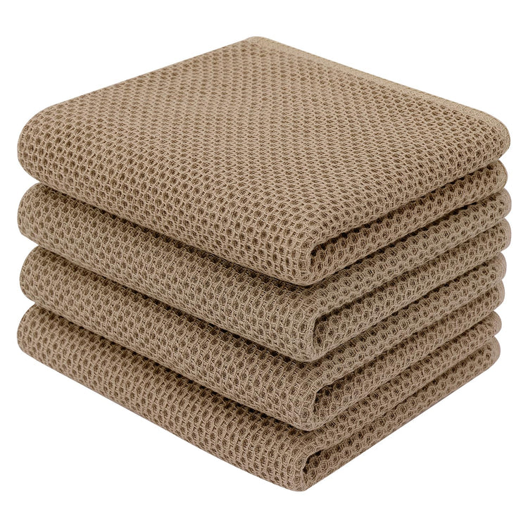 100% Cotton Waffle Weave Kitchen Dish Towels 4 (4 Count)