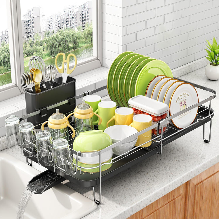 Expandable Dish Drying Rack for Kitchen Counter