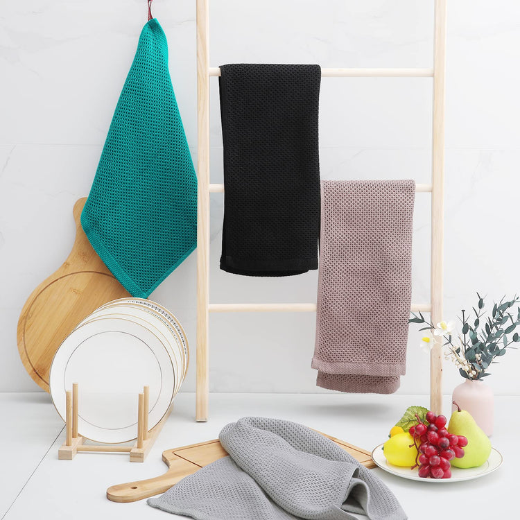 100% Cotton Waffle Weave Kitchen Dish Towels 6 (6 Count)