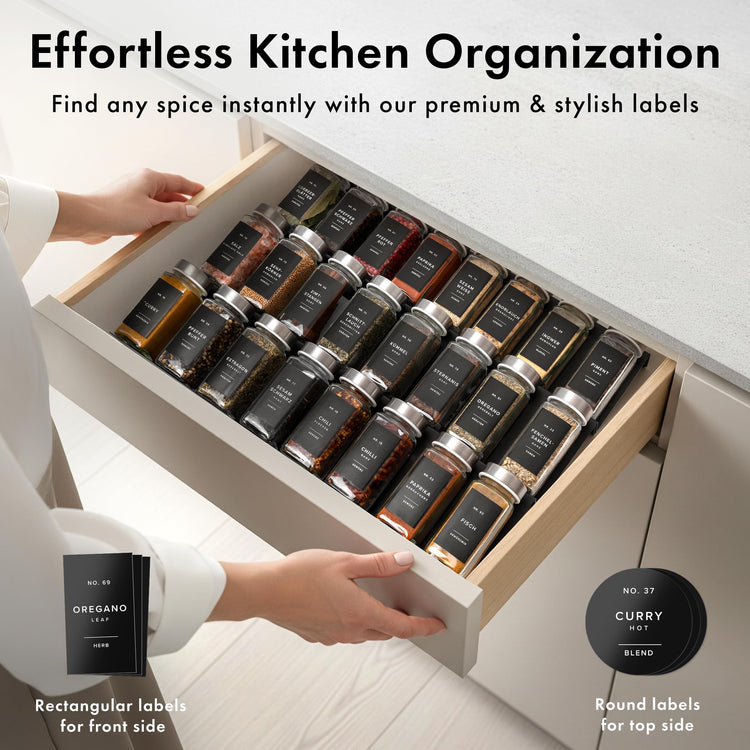 Glass Spice Jars with Label (24 Count)