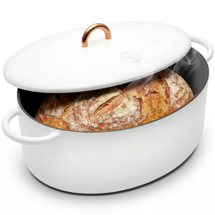 6.75 Quart Enameled Cast Iron Dutch Oven Pot w