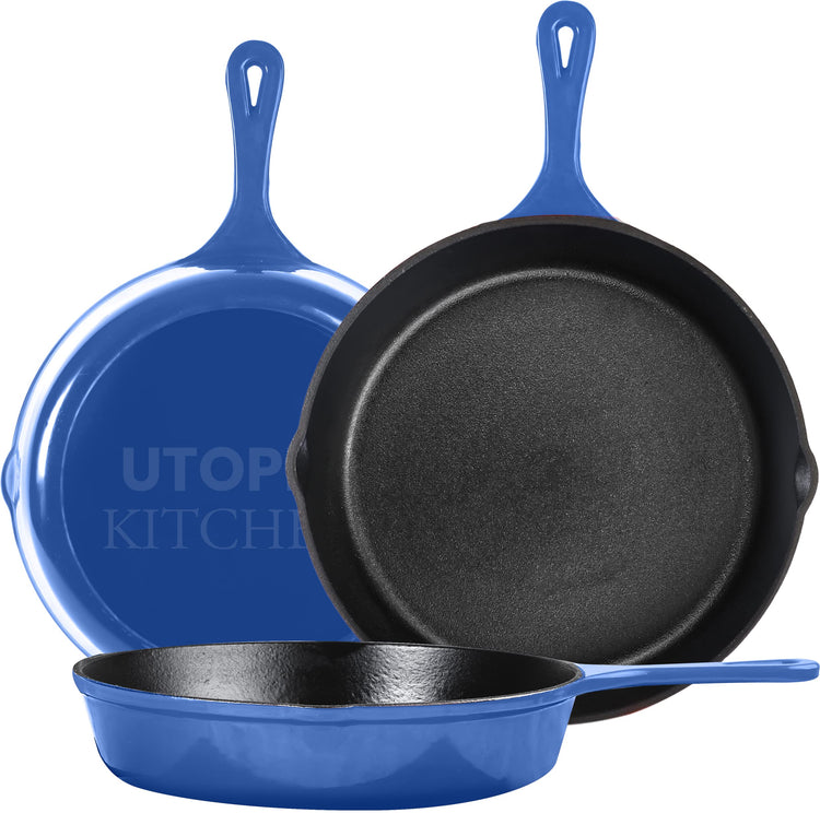 Cast Iron Skillet Set 3 Piece 6 8 10 Inch PFAS