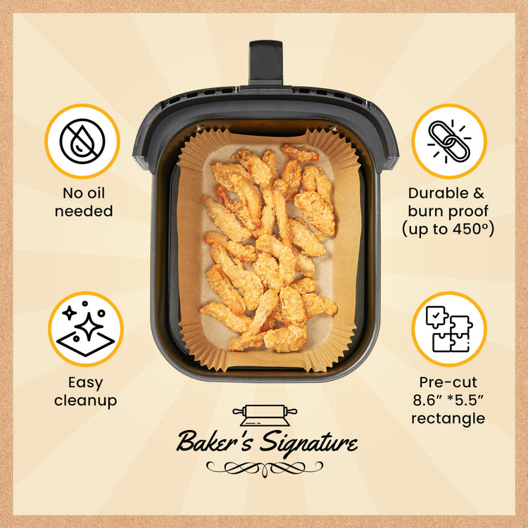 Rectangular Air Fryer Liners Disposable (125 Count)