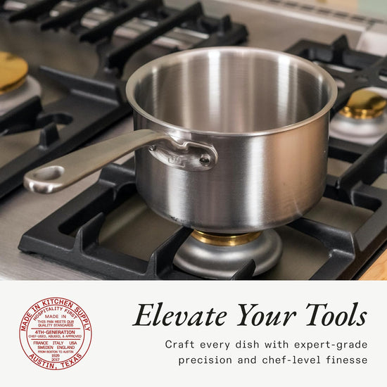Made In Cookware - 2 Quart Saucepan with Lid - Stainless Clad 5 Ply Construction - Induction Compatible - Professional Cookware - Made in Italy - Nestoria
