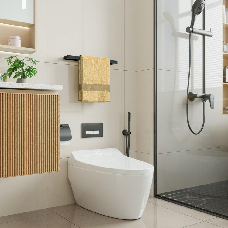 20 Inch Hand Towel Holder Black Towel Bar for Bathroom Wall Mounted