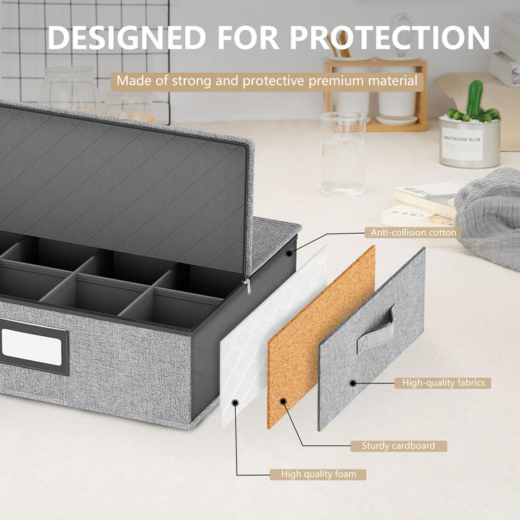 Mug Storage Box with Dividers