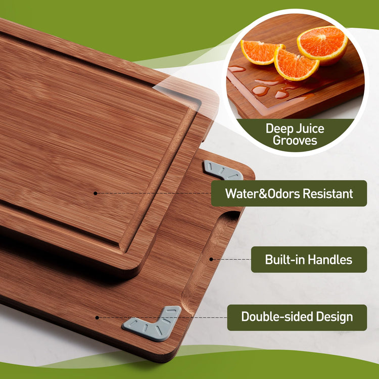 Bamboo Cutting Board Set Non Slip Feet Over Sink Gifts Best Mama Mommy Bonus Busy Mom Ever Christmas Xmas Birthday Law Step Stepmom Stepmother Who Have Everything Good Unique Useful Present (2 Count)