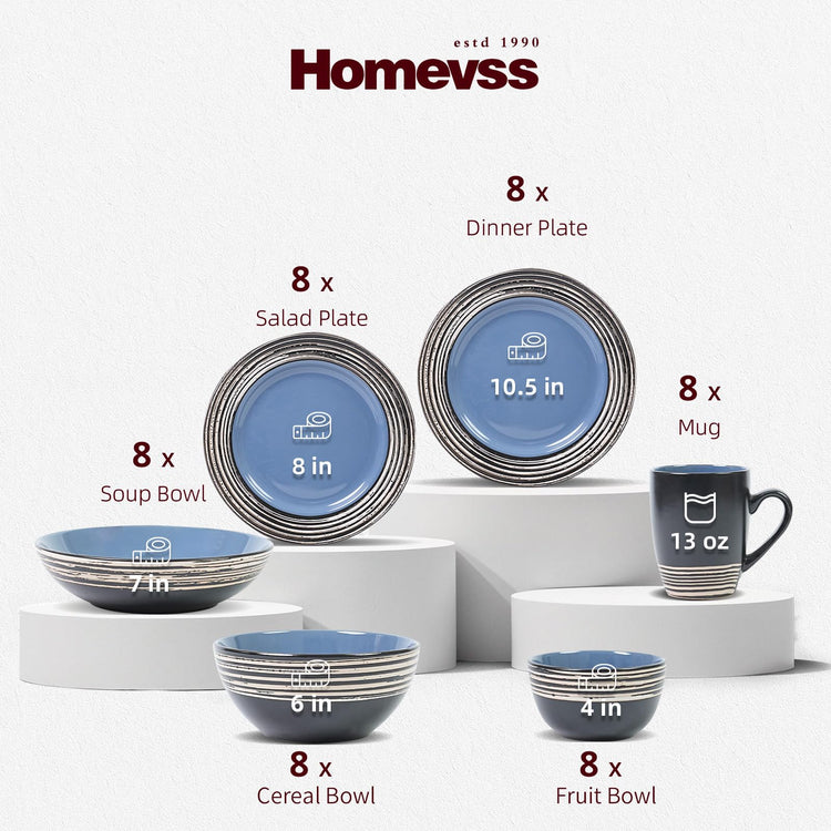 HomeVss 48 Piece Dinnerware Set