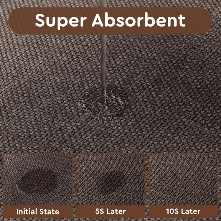tchdio Kitchen Mats for Floor, Rubber Backed Kitchen Rugs Non Slip Washable, Superior Absorbent Kitchen Runner Rug Easy to Clean, Comfort Kitchen Floor Mat Front of Sink (Brown, 20" × 47")