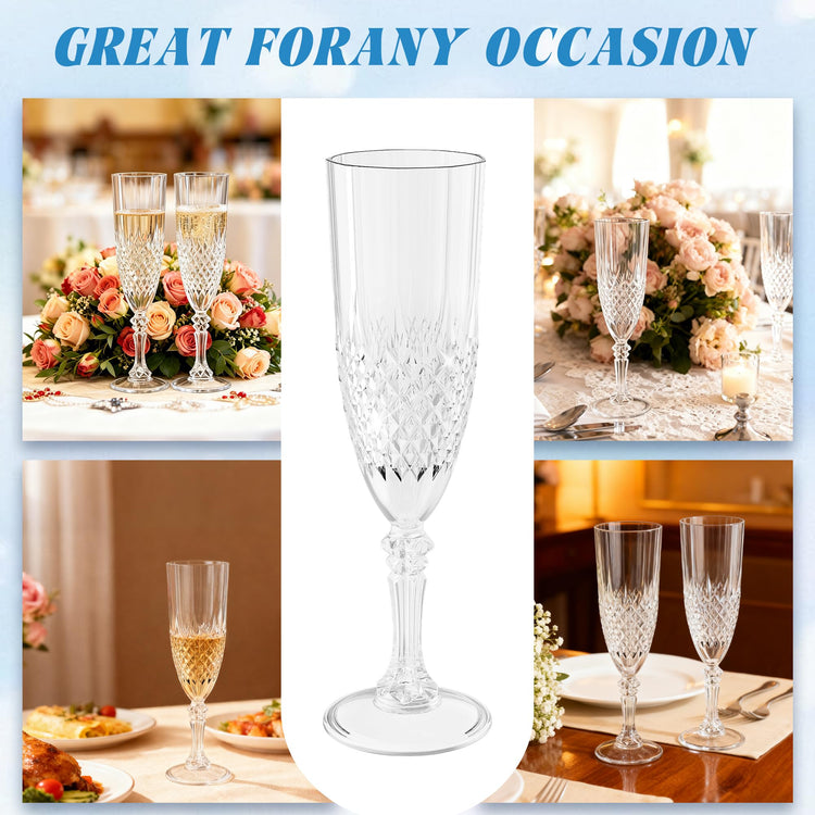 48 Pack Plastic Champagne Flutes (48 Count)