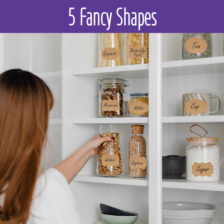 300 PCS Kraft Blank Stickers (300 Count)