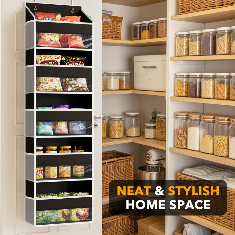 1 Pack Over The Door Organizer with 5 Large Pockets and 10 Mesh Side Pockets