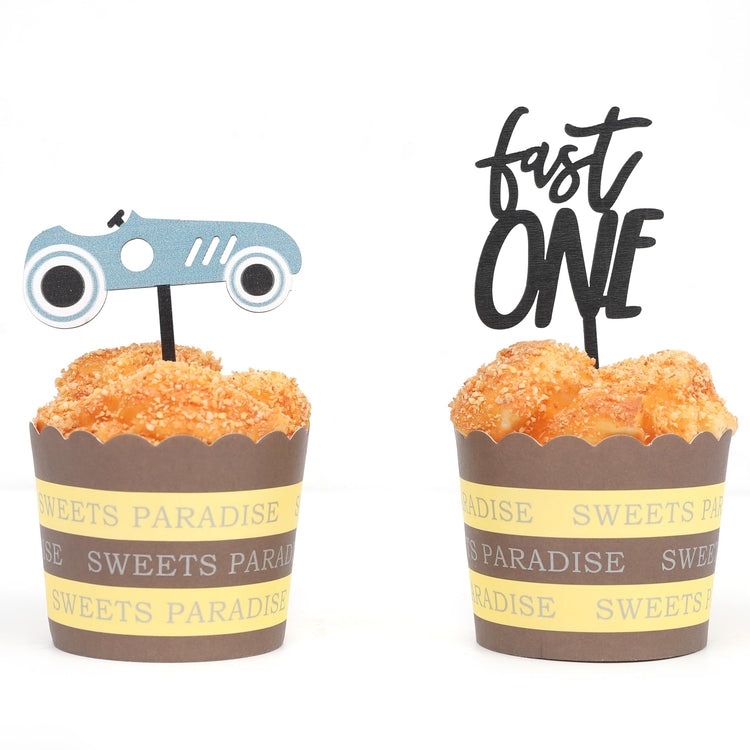 Wooden Race Car Cupcake Topper