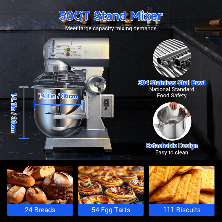 Commercial Food Mixer 30Qt