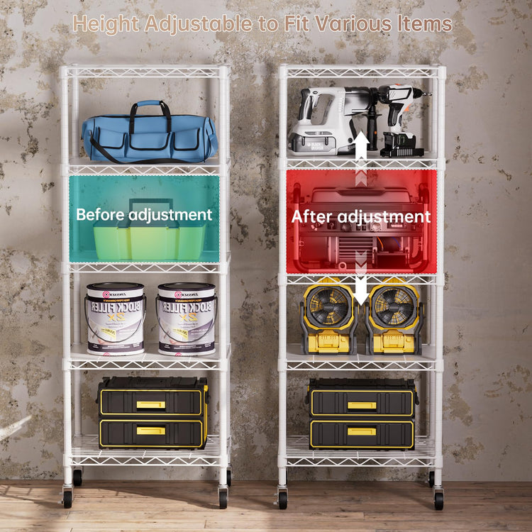 5 Small Wire Shelves Kitchen Pantry Close Home Organizers and Storage Bathroom Shelf Laundry Room Organization Adjustable Book Metal Garage Shelving Unit