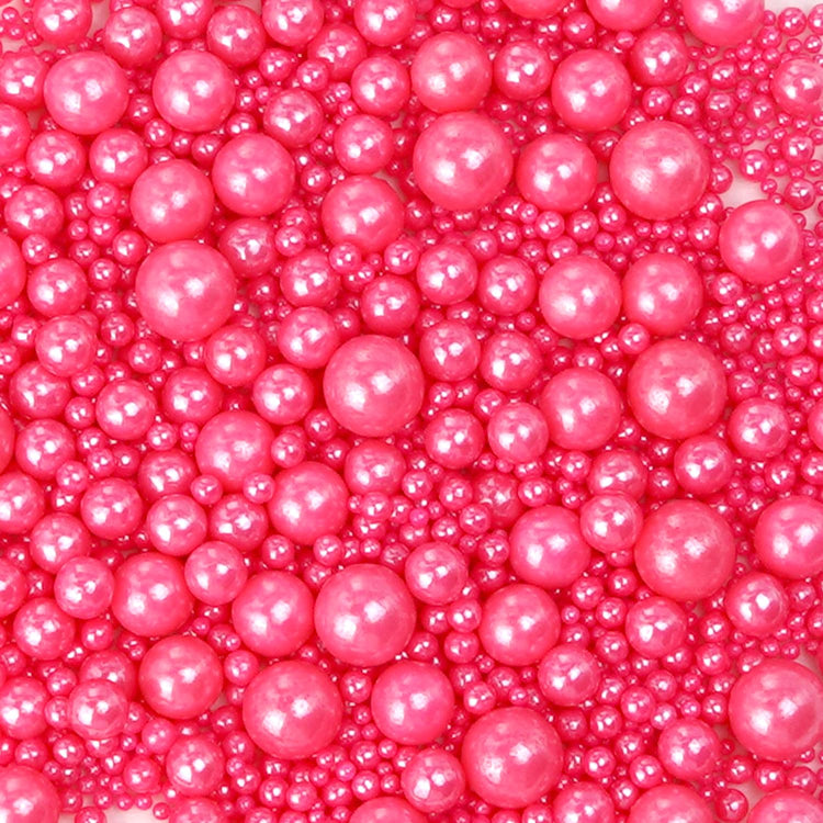 Edible Deep Pink Pearl Sprinkles (4.5 Ounce)