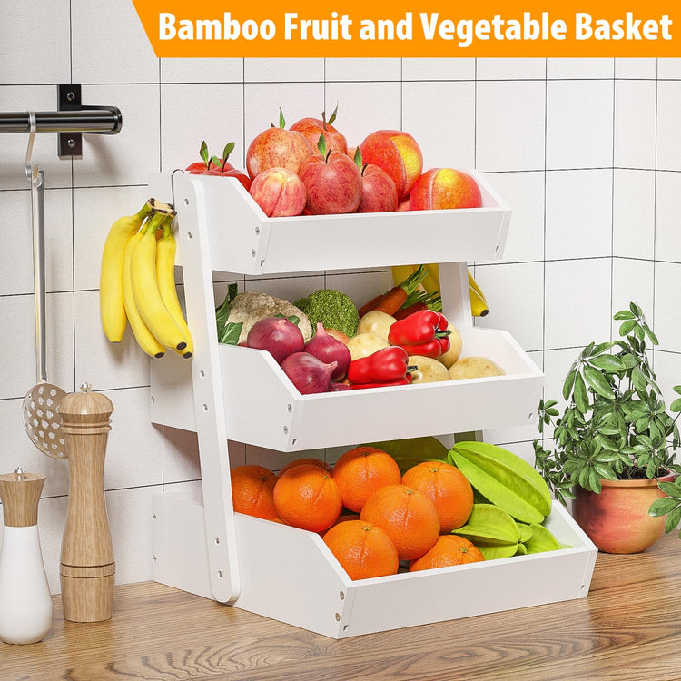 Bamboo Fruit Basket for Kitchen