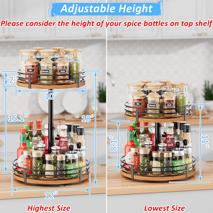 Lazy Susan Turntable Organizer Adjustable