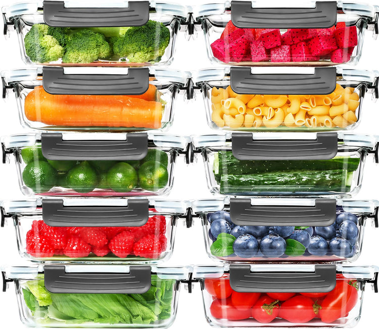 10 Pack Glass Meal Prep Containers (10 Count)