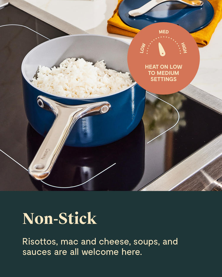 Non Stick Ceramic Sauce Pans with Lids (2 Count)