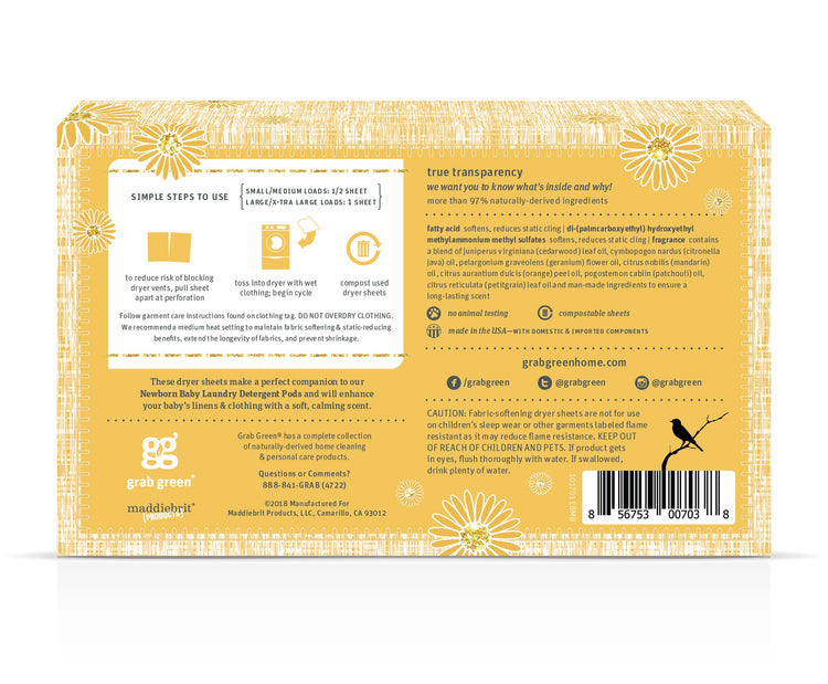 Newborn Baby Dryer Sheets (40 Count)
