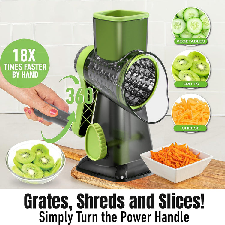 Cheese Grater Hand Crank Rotary Vegetables Shredder with Handle
