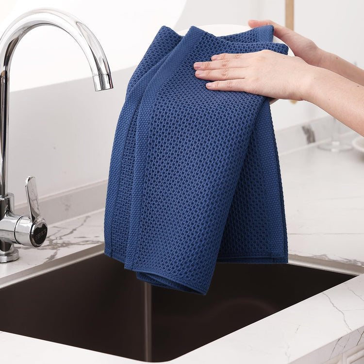 100% Cotton Oversized Waffle Weave Kitchen Towels 4 (4 Count)