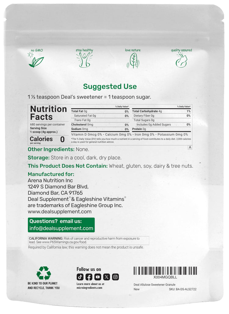 Allulose Sweetener 6 Pounds (96 Ounce)