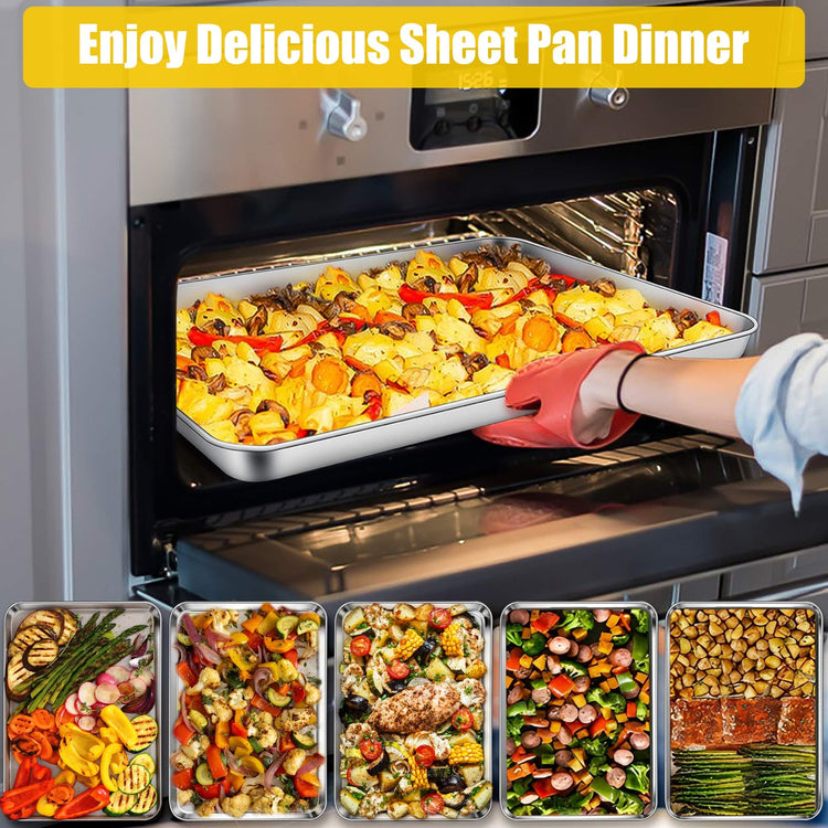 1 Pack 18x13 Inches Stainless Steel Baking Half Sheet (3 Count)